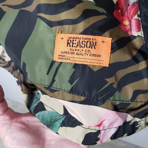 Reason Mixed Safari Camo Anorak Jacket Size Large - Picture 4 of 9